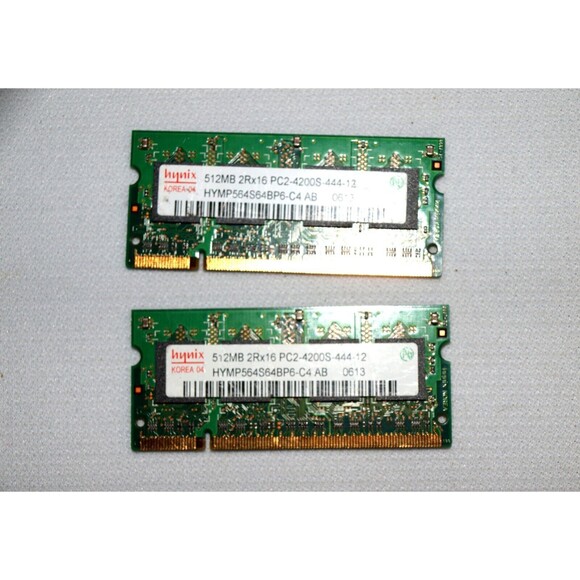 MBHYMP564S64BP6-C4 GENUINE HYNIX LAPTOP MEMORY 512MB PC2-4200S Set Quantity of 2 - Picture 2 of 2